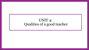 Qualities of a Good Teacher: Professional Standards & Case Studies