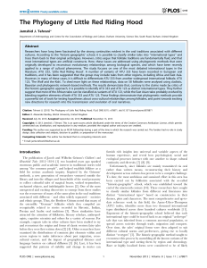 Phylogeny of Little Red Riding Hood: Cultural Evolution Study