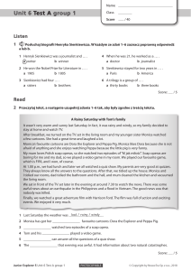 Junior Explorer 5 Unit 6 Test A Group 1