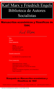 Manuscritos econ&oacute;micos y filos&oacute;ficos de 1844