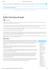 Be More Than Strong. Be Tough! - Fitness Article