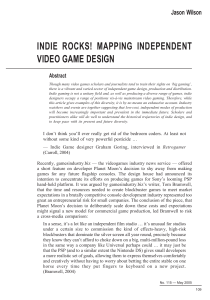Indie Rocks! Mapping Independent Video Game Design