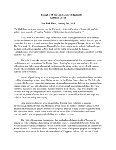 Enough with Land Acknowledgements
