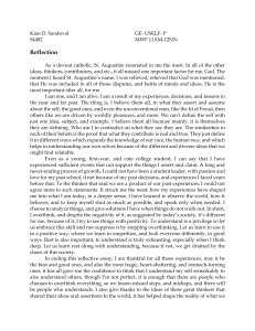 Personal Reflection on Self and Philosophy