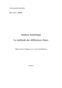Analyse num&eacute;rique : M&eacute;thode des diff&eacute;rences finies - Master 1 MMS