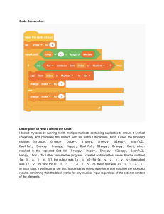Scratch Code: Convert Multiset to Set