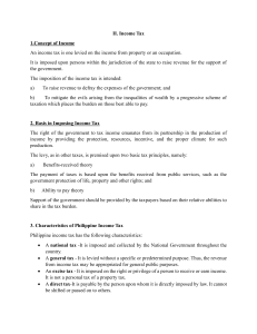 Philippine Income Tax Concepts & Characteristics