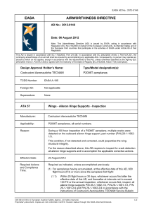 EASA AD 2012-0146: Aileron Hinge Inspection for Tecnam P2006T