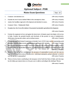 PSIR Mains Exam Questions Test 13