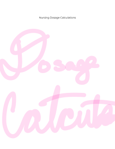 Nursing Dosage Calculations Workbook