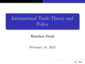 International Trade Theory and Policy Module