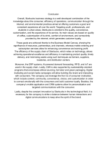 Starbucks Business Strategy Conclusion