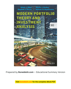 Modern Portfolio Theory & Investment Analysis 9th Ed.