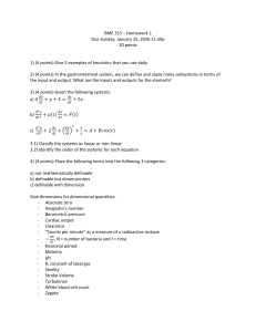 BME 315 Homework 1: Biomedical Engineering Problems