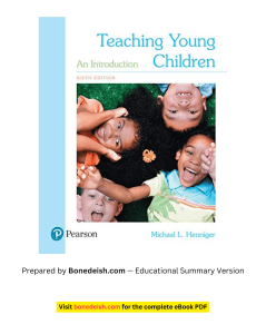 Teaching Young Children: An Introduction Summary