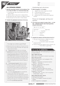 Opinion Essay Writing Exercises B1 Level