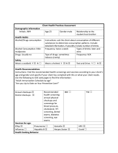 Client Health Practices Assessment Form