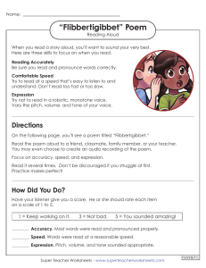 Reading Aloud Skills Worksheet