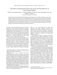 Effects of Background TV on Young Children's Toy Play