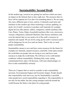 Sustainability Second Draft: Environmental, Economic, and Social Impacts