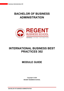 International Business Best Practices Module Guide
