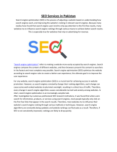 SEO Services in Pakistan: Basics of Search Engine Optimization