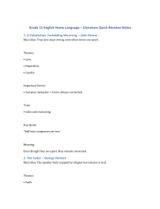 Grade 11 English Literature Revision Notes