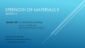 Strength of Materials II: Combined Loading & Pressure Vessels