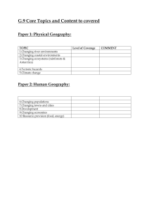 G.9 Geography Syllabus: Physical & Human Topics