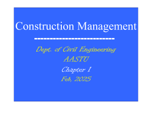 Construction Management Chapter 1: Introduction