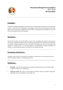 IIT Guwahati Placement Policy 2025-2026