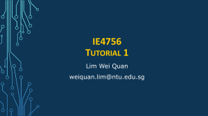 IE4756 Tutorial 1 Exercises