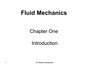 Fluid Mechanics Chapter One: Introduction