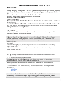 Mizzou 8th Grade Music Lesson Plan: West African Drumming