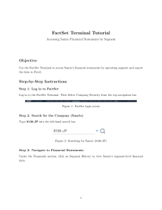 FactSet Terminal Tutorial: Access Sanrio Financial Statements