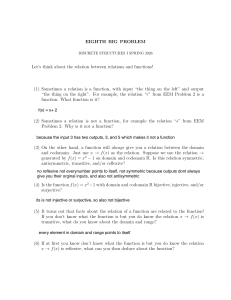 Discrete Structures I: Relations and Functions Problems