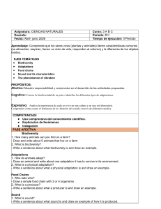 Plan de Clase Ciencias Naturales 3er Grado