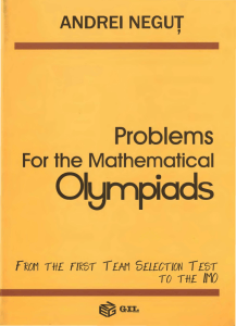 Mathematical Olympiad Problems by Andrei Negut
