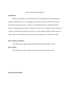 Forces and Torque in Equilibrium Lab Report