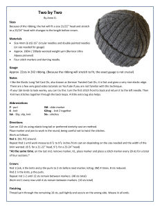 Two by Two Hat Knitting Pattern