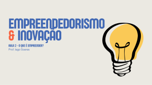 Aula 2: O Que &Eacute; Empreender? Empreendedorismo e Inova&ccedil;&atilde;o