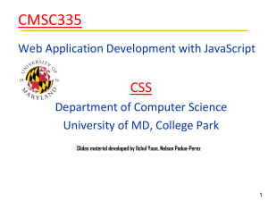 CMSC335: Web App Dev with JavaScript - CSS Slides