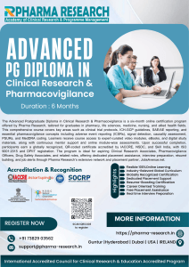 Advanced PG Diploma in Clinical Research & Pharmacovigilance