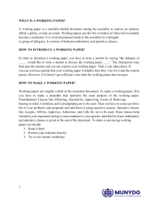 Model UN Working Paper Guide