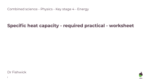 Specific Heat Capacity Practical Worksheet KS4 Physics