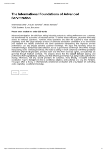 Informational Foundations of Advanced Servitization Research