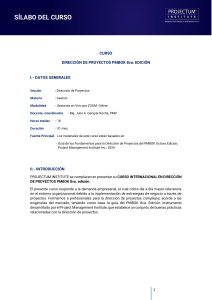 S&iacute;labo Curso Direcci&oacute;n de Proyectos PMBOK 8va Edici&oacute;n
