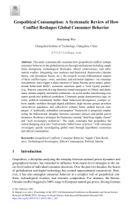 Geopolitical Consumption: How Conflict Reshapes Global Consumer Behavior