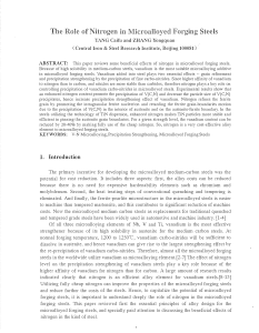 The Role of Nitrogen in Microalloyed Forging Steels