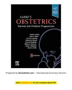 Gabbe's Obstetrics 8th Edition: Normal & Problem Pregnancies
